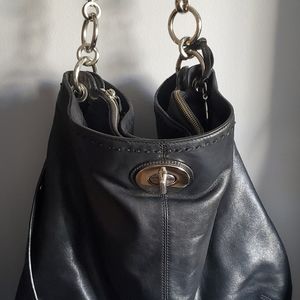 Leather Coach Bag, Black